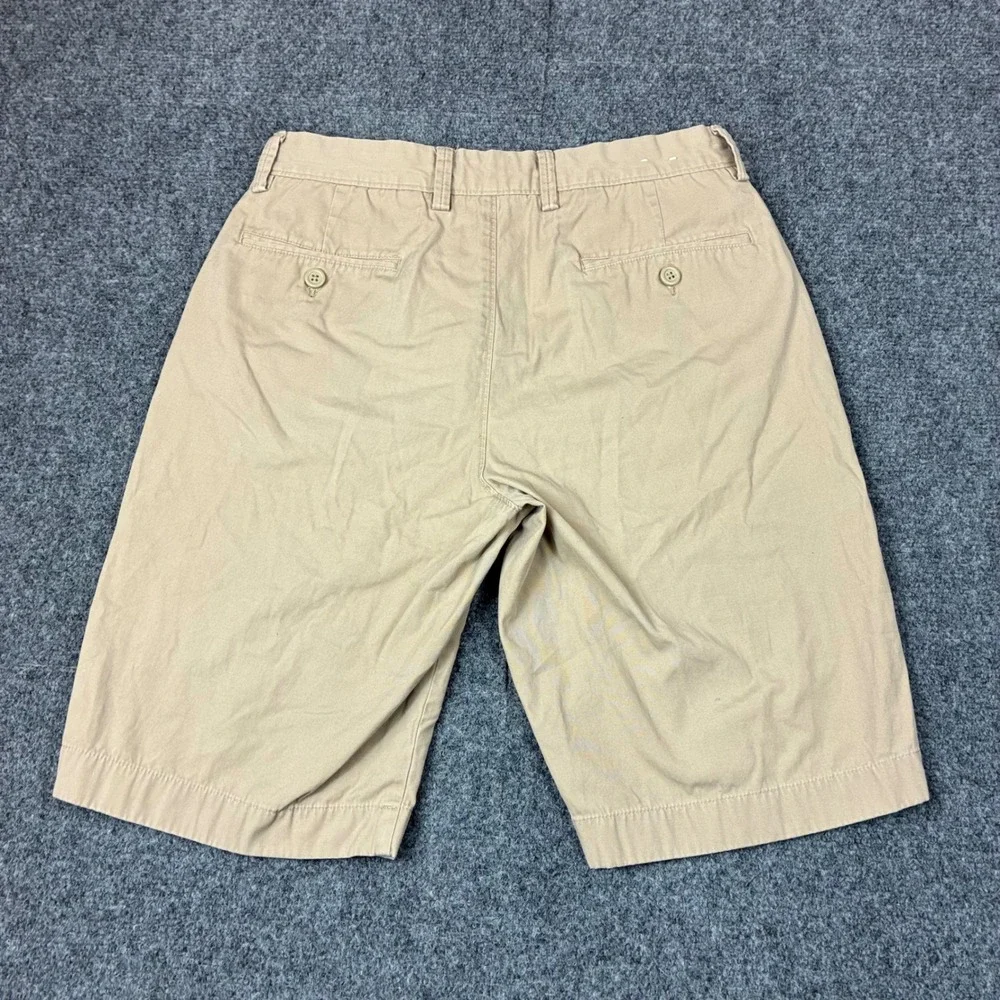 JCrew Rivington Mens Khaki Chino Shorts Tan Size 29w Flat Front Cotton Twill